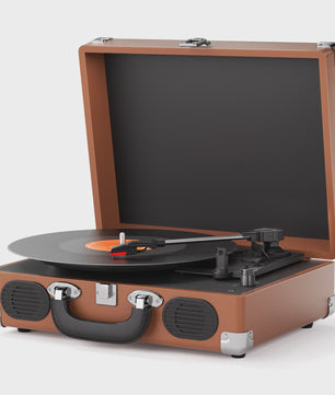 Maio S100 Vintage Platenspeler - Belt-Driven, 3 Snelheden, Ingebouwde Stereo Speakers