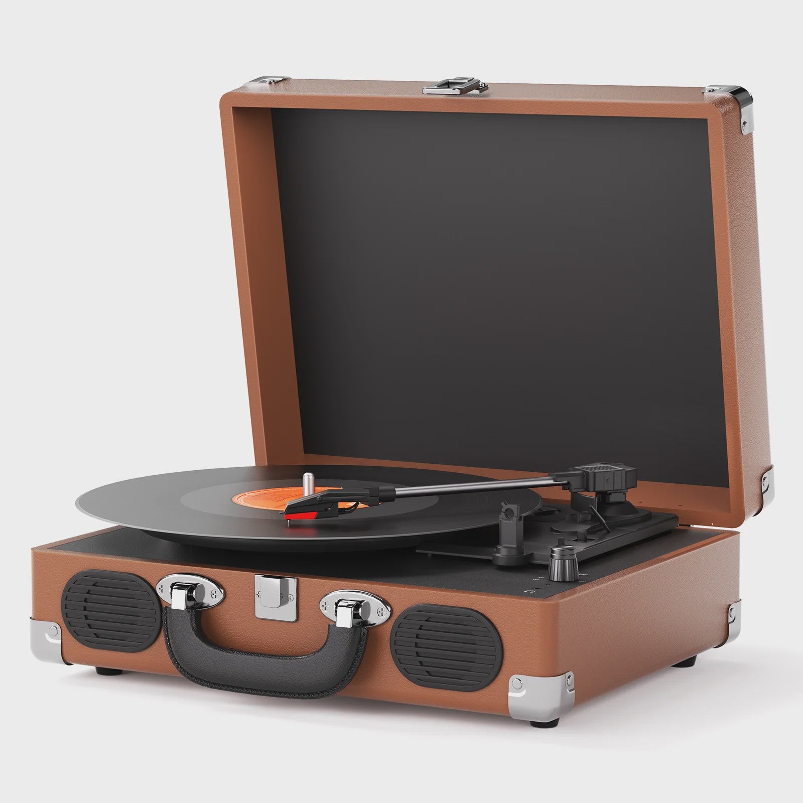 Maio S100 Vintage Platenspeler - Belt-Driven, 3 Snelheden, Ingebouwde Stereo Speakers