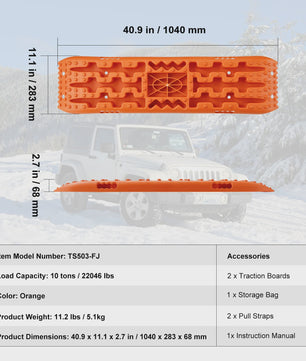 10 Ton Traction Boards (2 stuks) - Off-road Banden Herstelmatten voor SUV, Jeep, Camper