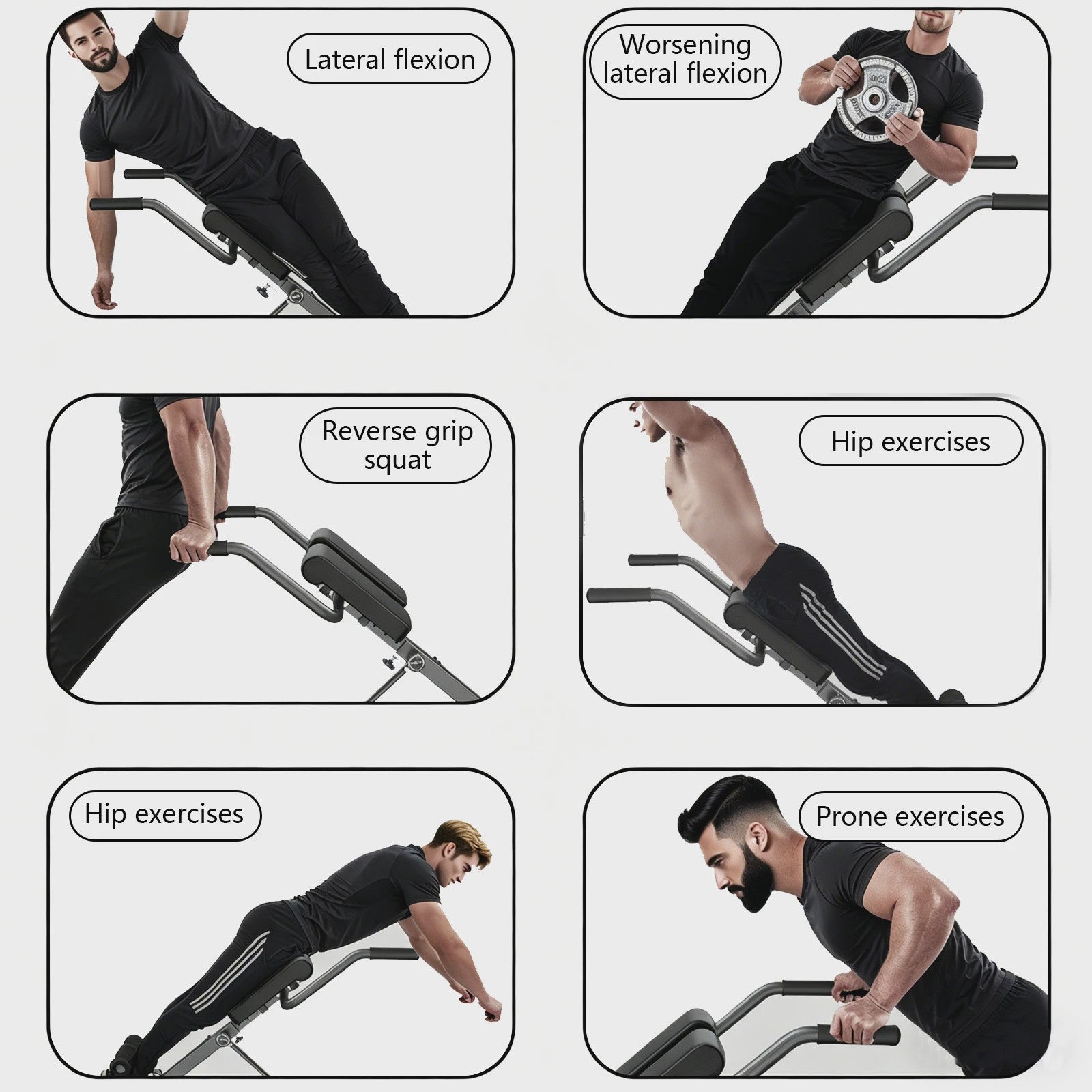 Opvouwbare Roman Chair & Hyperextension Bank - Fitnessapparaat voor Taille & Rugtraining (max 150kg)