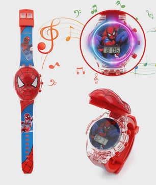 Kinderhorloge met Licht & Geluid: Spider-Man, Iron Man & Captain America