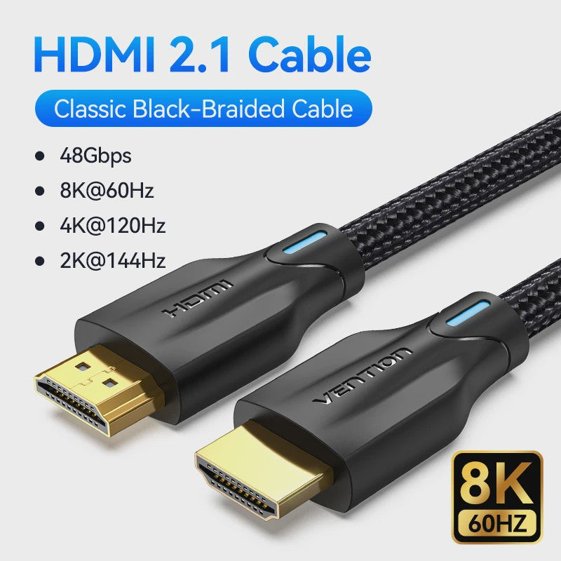 Vention HDMI 2.1 Kabel 8K 60Hz 4K 120Hz 48Gbps voor PS5, Dolby Vision, HDR, eARC