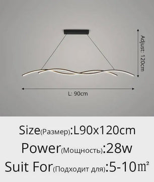 Moderne LED Plafondlamp Golvend Design - Zwart/Wit - Hotel, Restaurant, Bar