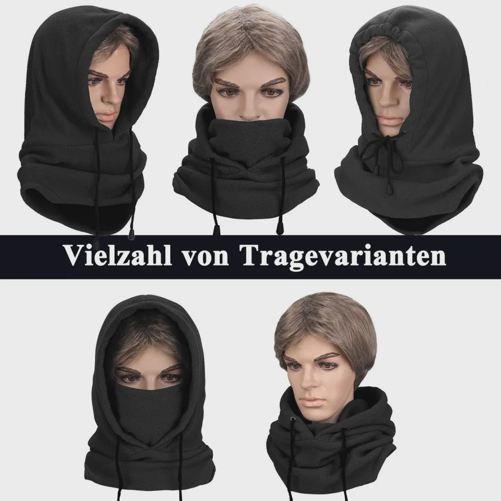 Unisex Winter Balaclava met Capuchon - Winddicht Fleece Masker met Trekkoord voor Motorrijders en Koude Dagen