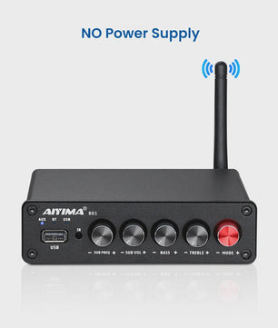 AIYIMA B01 2.1 Bluetooth Versterker TPA3116D2 - 100W HiFi Digitale Klasse D Audioversterker met Bass & Treble