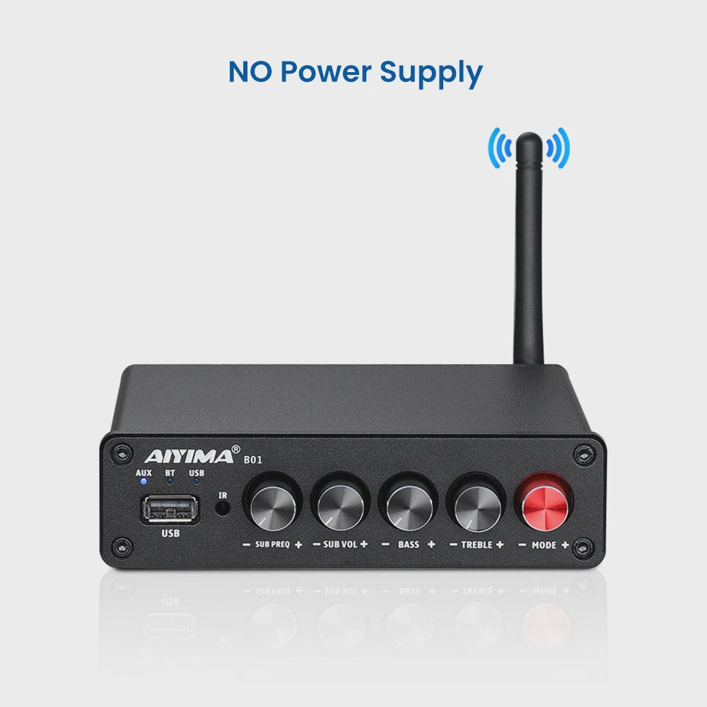 AIYIMA B01 2.1 Bluetooth Versterker TPA3116D2 - 100W HiFi Digitale Klasse D Audioversterker met Bass & Treble
