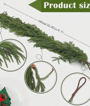 Kunstkerstkrans Norfolk Den: Luxe Groene Slinger voor Deur, Muur & Tafel - Kerstdecoratie