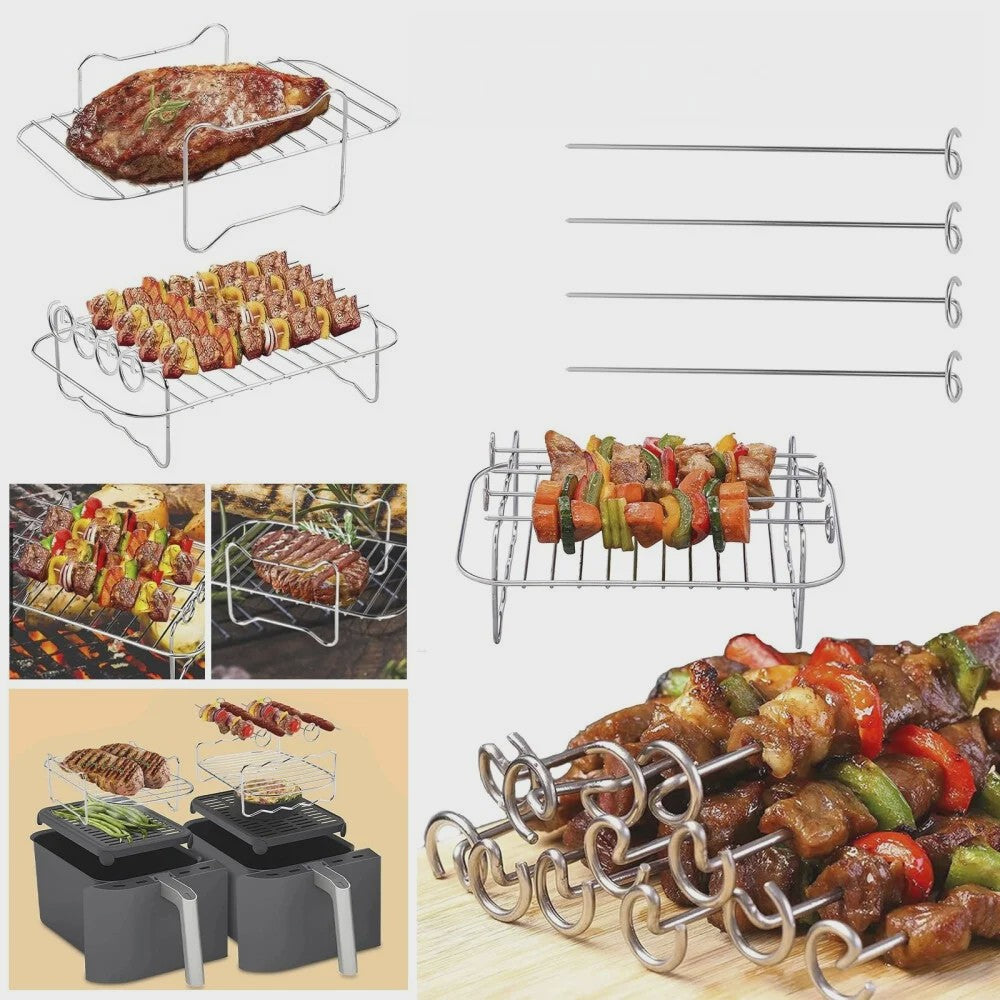 Uitgebreide Airfryer Accessoires Kit voor Dual Zone Airfryers (7.6L-9.5L)