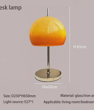Retro Vloerlamp Mushroom Glas Gradient Oranje - Bauhaus Sfeerlamp voor Woonkamer & Slaapkamer