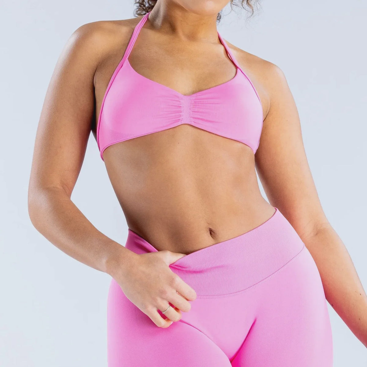 Naadloze Yogaset Dames: Sportbeha met Halternek & High Waist Shorts