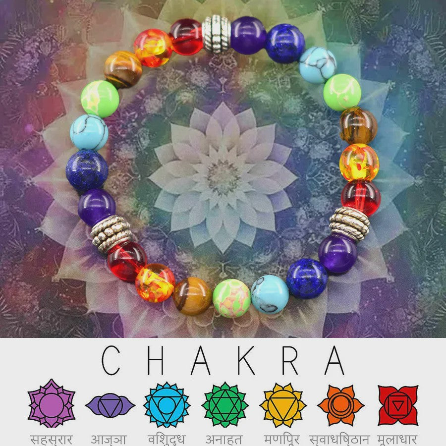 7 Chakra Armband Natuursteen - Helende Kristallen voor Mannen & Vrouwen