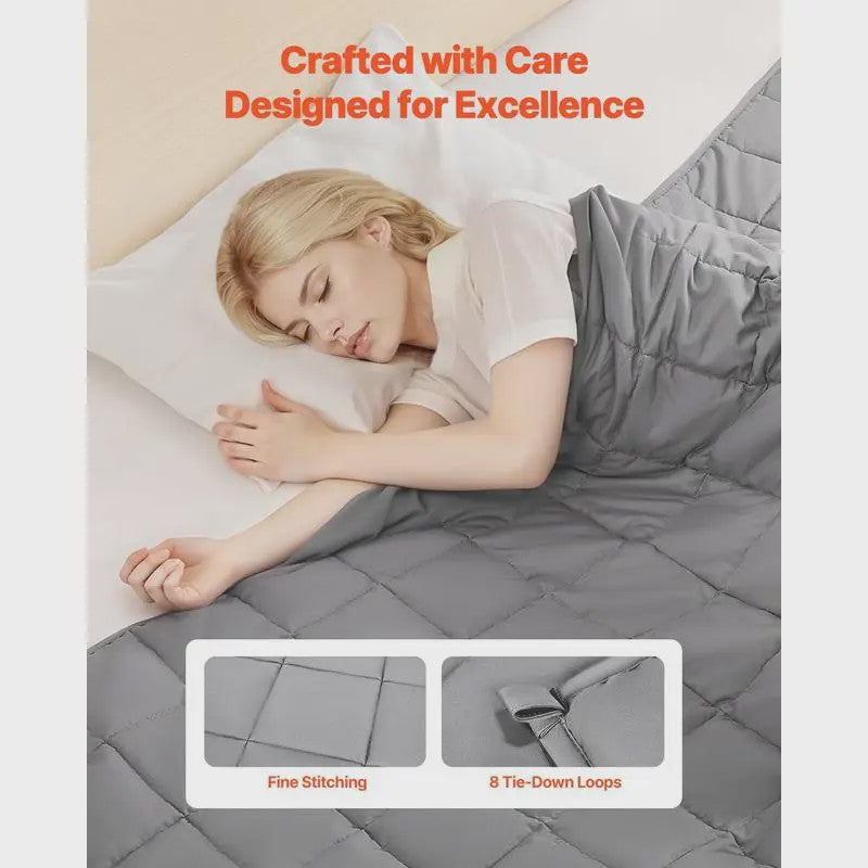 Grijze Therapeutische Verzwaringsdeken King Size - 9 kg - Glasparels - Stressverlichting & Betere Slaap