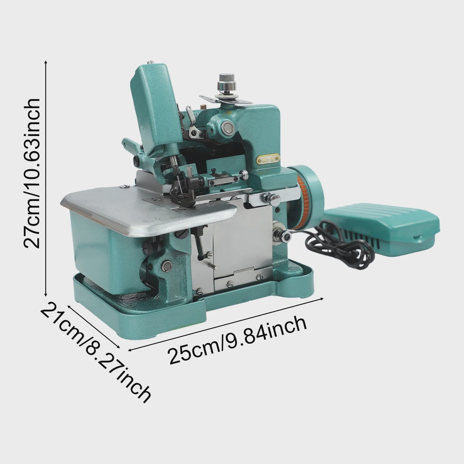 150W Elektrische Overlock Machine - Desktop Model met Voetpedaal, 3000 Steken/min, Verstelbare Breedte