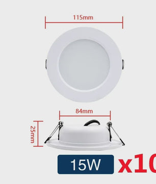 Set van 10 LED Downlighters Wit 5W-18W Rond Plafondlamp DC 12V/24V AC 110V/220V