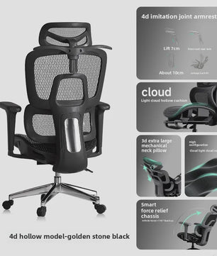 Ergonomische Bureaustoel Mesh - Verstelbaar met Lendesteun & Voetensteun - Comfortabel voor Kantoor & Gaming