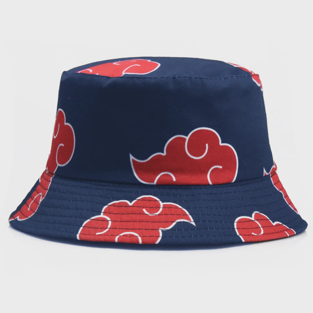 Unieke Bucket Hat met Japanse Wolk Print - Zonbescherming en Stijl