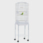 Ruime Vogelkooi met Standaard, Wielen en Opbergplank - 46.5x36x157 cm