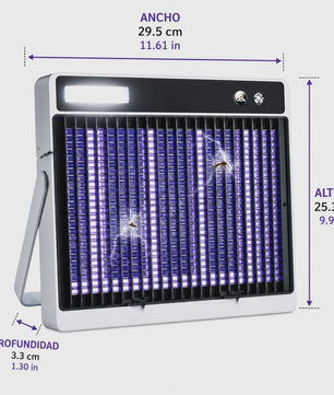 Elektrische Muskietenlamp 3000V UV LED, Oplaadbaar 2400mAh, Binnen/Buiten, Noodverlichting