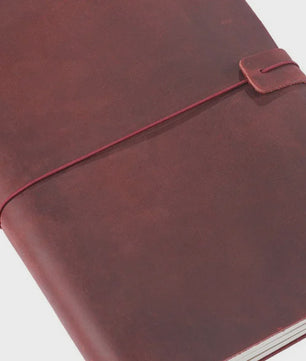Moterm Vintage Leren Notitieboek - Handgemaakt, 100% Echt Leer, Hersluitbaar