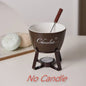 Keramische Chocolade Fondue Set - Smelt Chocolade, Kaas & IJs - Inclusief Vork - Perfect Valentijnscadeau