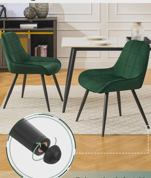 Set van 2 Ergonomische Velvet Eetkamerstoelen - Scandinavisch Design