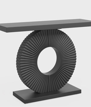 Moderne Console Tafel met Geometrische Basis - 40 inch Houten Entree & Sofa Tafel