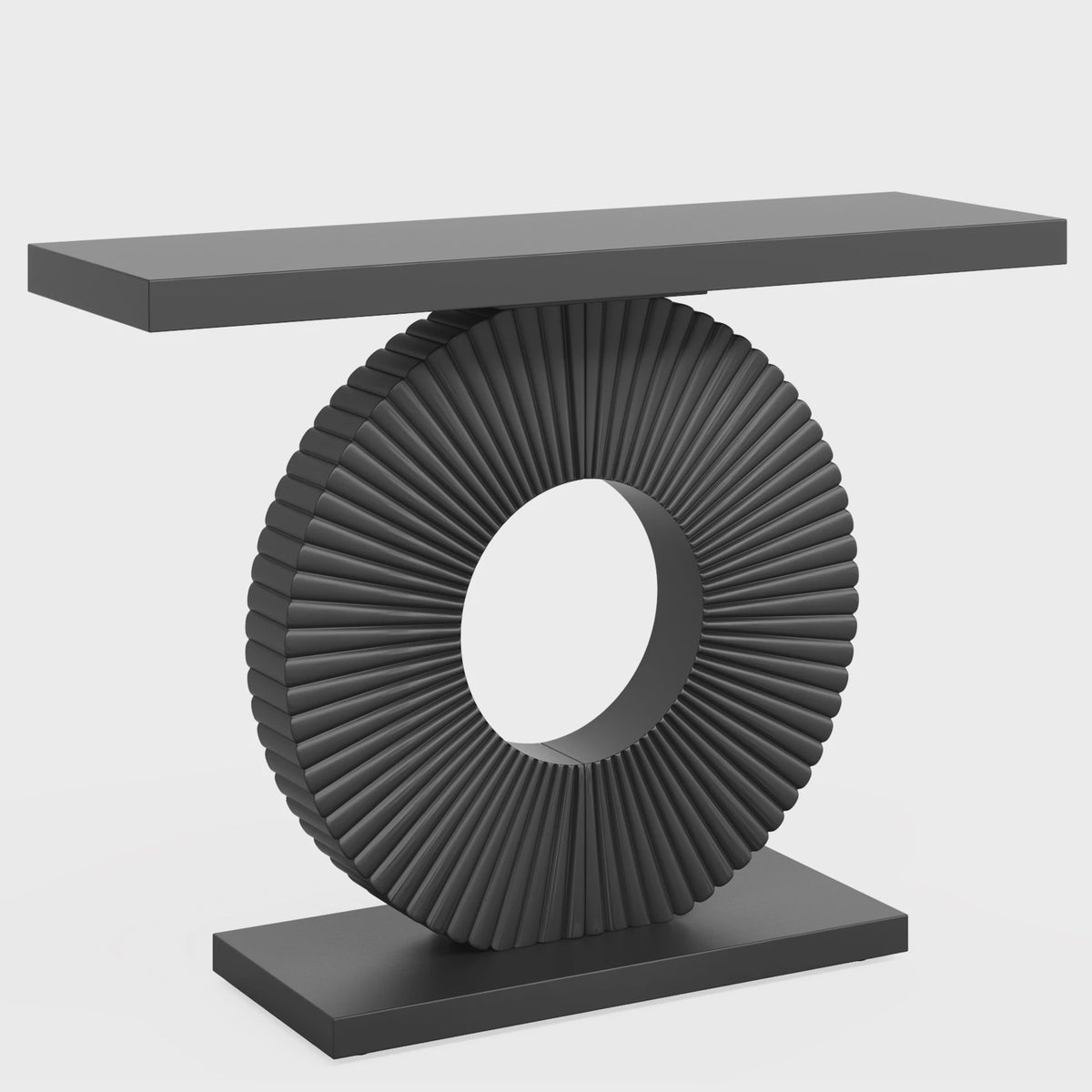 Moderne Console Tafel met Geometrische Basis - 40 inch Houten Entree & Sofa Tafel