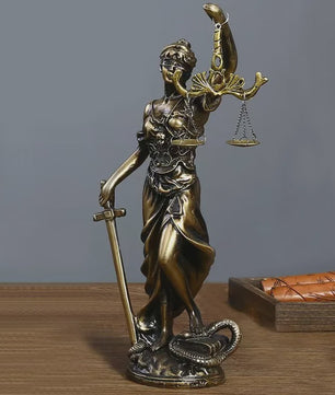 Retro Justitia Beeld - Gerechtigheidssymboliek voor Kantoor en Thuis
