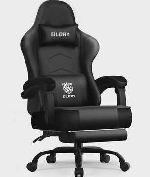 Ergonomische Gaming Stoel met Verstelbare Rugleuning, Lendensteun en Voetensteun - Max 150kg