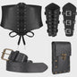 Middeleeuwse Renaissance Kostuum Set: Corset, Riem, Portemonnee & Accessoires