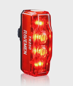 RAVEMEN TR250 Fiets Achterlicht - Oplaadbaar, 250 Lumen, Remlicht Sensor & IPX6 Waterdicht