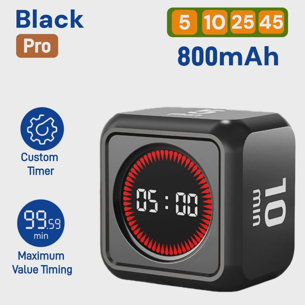 Slimme Timer Kubus met Zwaartekracht Sensor - Visuele Tijdmanagement Tool met LED Scherm
