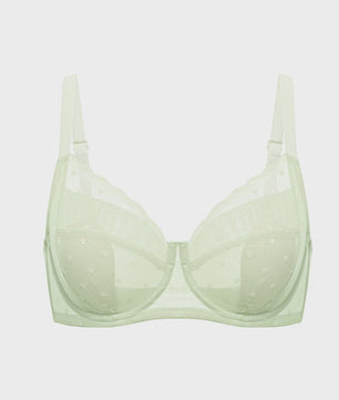 Elegante Kanten Minimizer Bh met Polkadot Dessin - Volledige Bedekking & Stevigheid