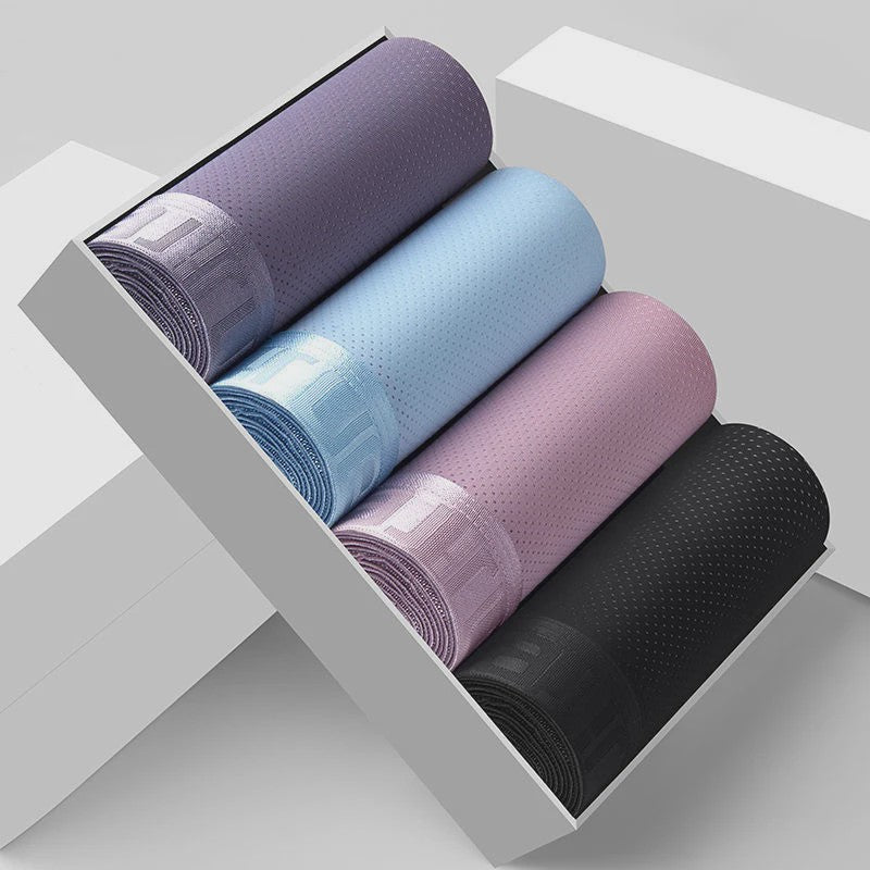 4-Pack Heren Boxershorts van Ice Silk - Ademend, Comfortabel en Plus Size Ondergoed