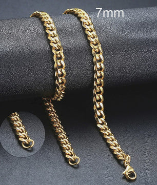 Vnox Gouden Kubaanse Ketting - Roestvrij Staal Unisex Halsketting