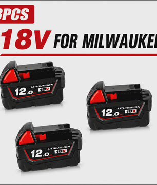 18V Lithium-Ion Accu voor Milwaukee M18 - Hoge Capaciteit 12.0Ah