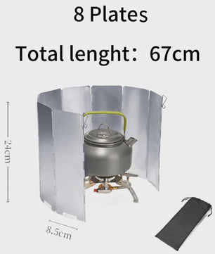 Opvouwbaar Aluminium Camping Gasfornuis Windscherm met Opbergzak