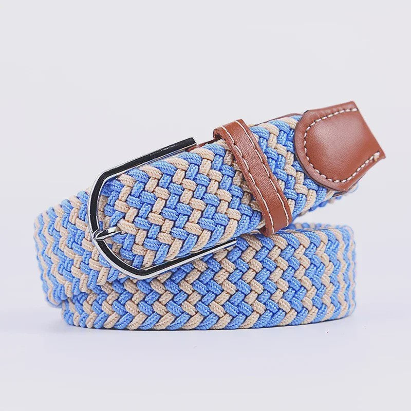 Unisex Gevlochten Elastische Riem met Pin Gesp - 107-130cm