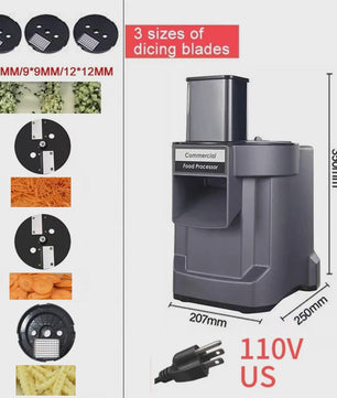 Professionele Elektrische Groentesnijder 3-in-1: Snijden, Raspen & Blokjes