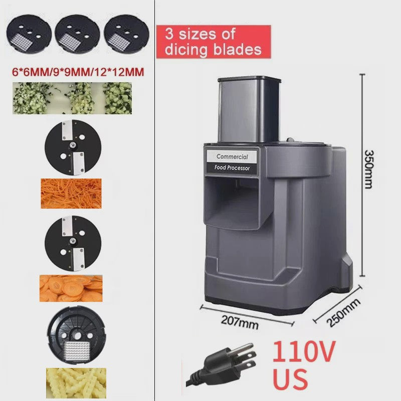 Professionele Elektrische Groentesnijder 3-in-1: Snijden, Raspen & Blokjes