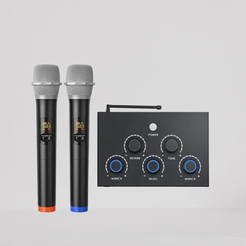 Draadloos UHF Karaoke Microfoon Systeem met Mixer voor Smart TV, PC en Home Theater
