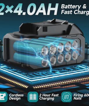 YEARTOP 2-in-1 Accu Tack- en Nagelpistool - Brushless Motor, Krachtig, Makita 18V Compatibel