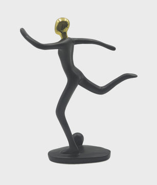 Moderne Mens Sculptuur met Gouden Hoofd - Decoratieve Figuur voor Huis en Bureau