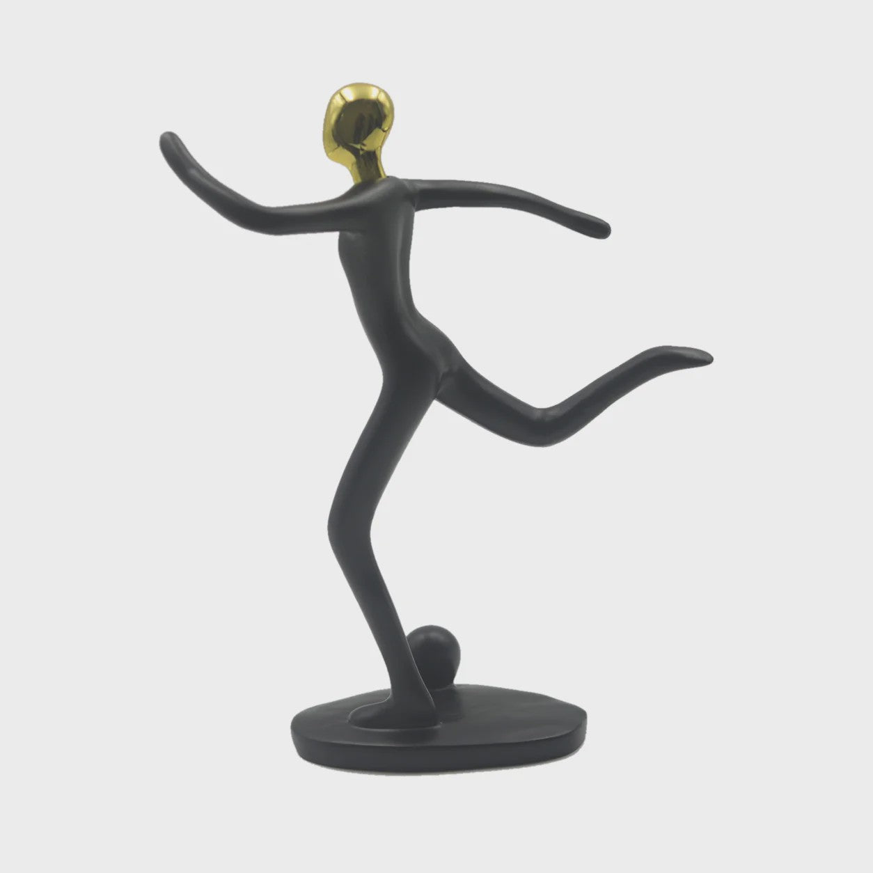 Moderne Mens Sculptuur met Gouden Hoofd - Decoratieve Figuur voor Huis en Bureau