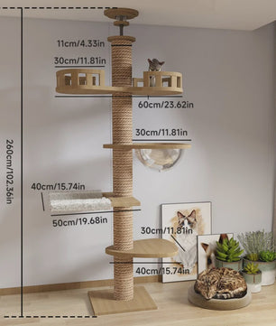 Luxe Kattenkrabpaal met Meerdere Plateau's en Sisal Kolommen