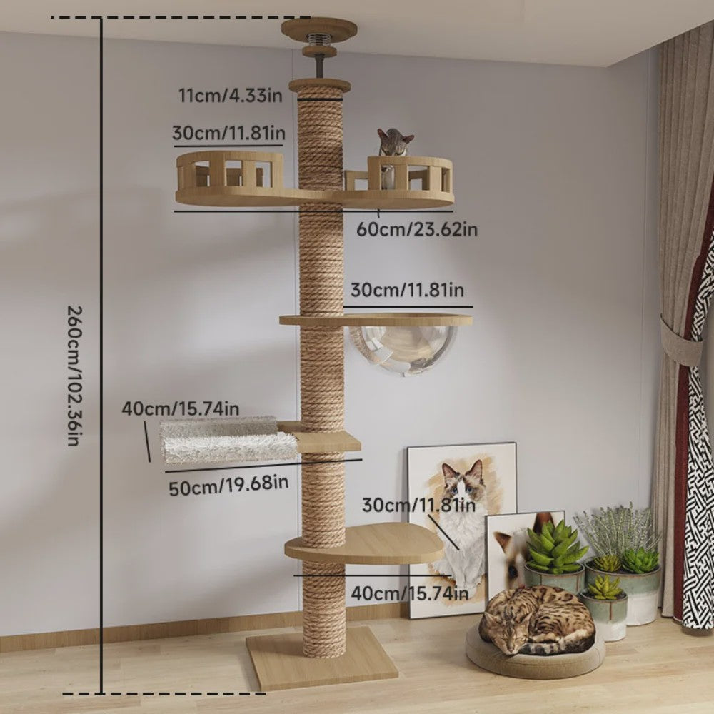 Luxe Kattenkrabpaal met Meerdere Plateau's en Sisal Kolommen