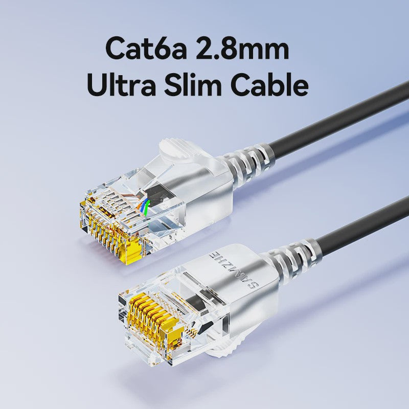 SAMZHE Slim Cat6A Netwerkkabel - 10Gbps Hoge Snelheid, 31AWG Zuiver Koper