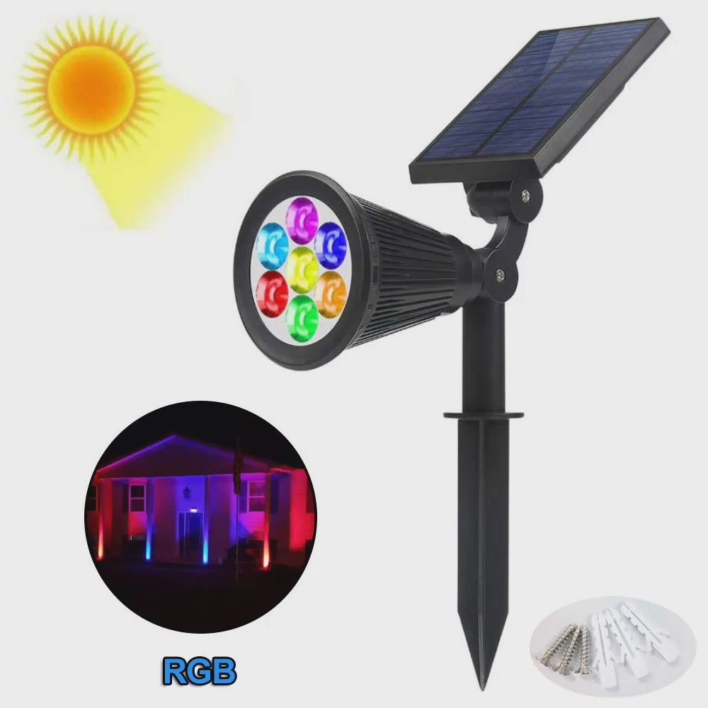 Waterdichte Solar Spotlight met 7 LED's - Tuinverlichting op Zonne-energie