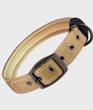 Veilige Hondenhalsband met Reflecterende Strepen - Ontsnappingsbestendig Nylon, Zachte Vulling & Snel-Sluiting
