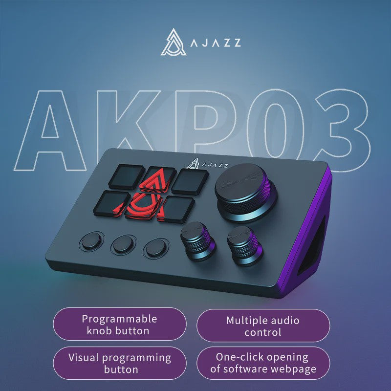 AJAZZ AKP03 Programmeerbaar Toetsenbord & Shortcut Controller voor Streaming, Trading en Audio